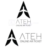 ateh negative space plane logo