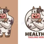 cartoon cow mascot logo design