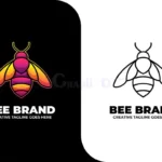 colorful bee monoline logo