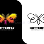 colorful butterfly monoline logo
