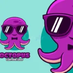 cool octopus cartoon logo (1)