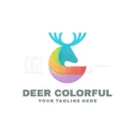 deer colorful logo template