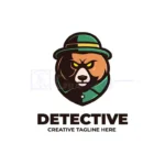 detective gopher mascot character logo