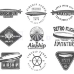 dirigible vintage logo badges design elements