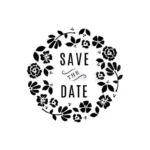 floral wreath save the date