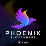 fly phoenix gradient logo templates