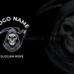 grim reaper halloween logo design