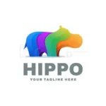 hippo colorful logo template