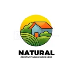 home nature agriculture logo in watercolor style