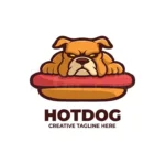 hot dog fast food cartoon mascot logo