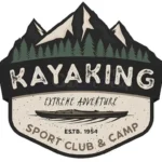 kayak retro badge camping adventure logo