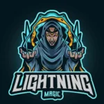 lightning magic witch mascot logo