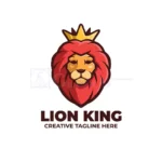 lion king cartoon mascot logo