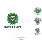 lion leaves color logo