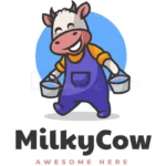 milky cow cartoon logo