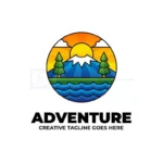 outdoor camping nature scenery colorful logo
