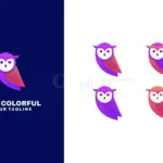 owl colorful logo template