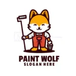paint wolf logo template