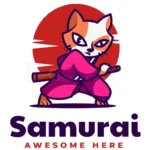 samurai cartoon logo