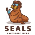 seals mascot cartoon logo