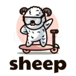 sheep simple mascot logo
