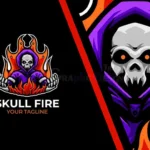skull fire mascot