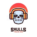 skull music mascot logo