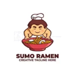 sumo ramen traditional japanese noodle logo