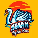 swan mascot logo editable text