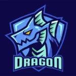 water element dragon fantasy logo design