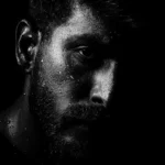 Cinematic Black and White Close-Up