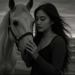 cinematic black and white portrait