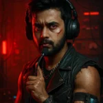 MAN WEARING HEADPHONES