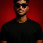 Stylized Portrait with Red Background