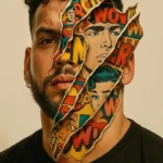 Surreal Torn-Paper Portrait